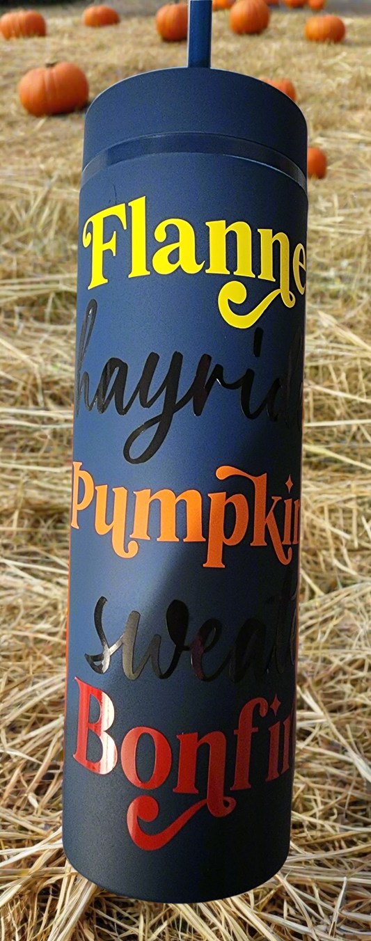 Flannels Pumpkin Hayrides Tumbler