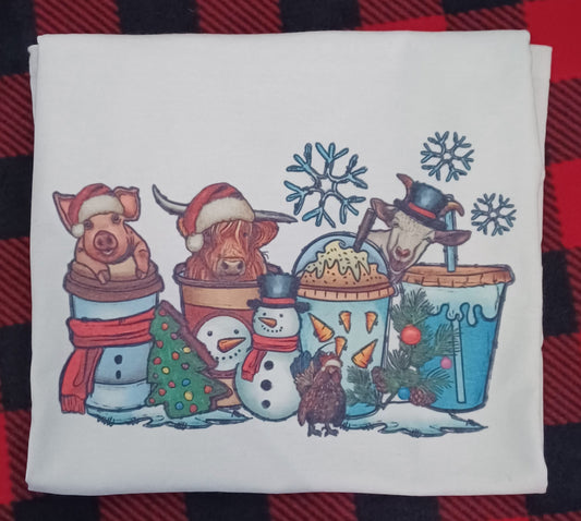 Christmas Animal Latte Hoodies and Tees