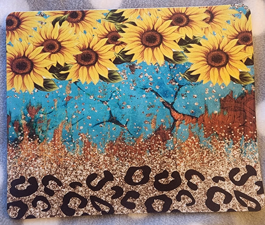 Sunflower/Cheetah print Mouse Pad